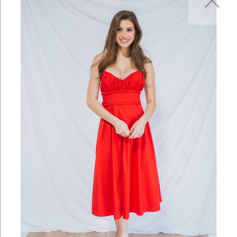 M Red zipper halter dress with adjustable straps